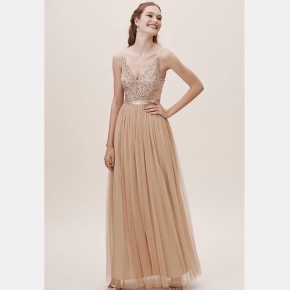 BHLDN Dresses & Skirts - BHLDN Avery Maxi Dress, Oyster Champagne Color, Size 4